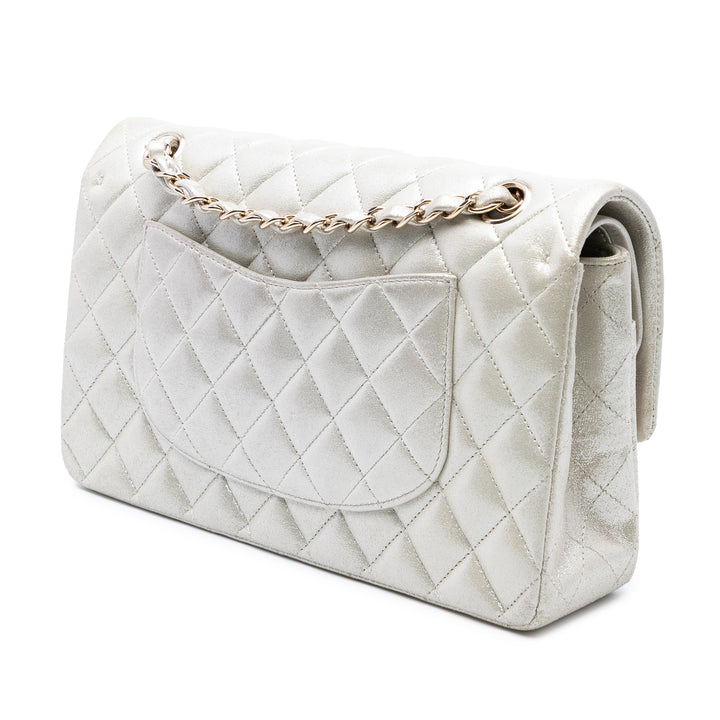 Chanel Medium Classic Iridescent Cuir d’agneau Double rabat Doré