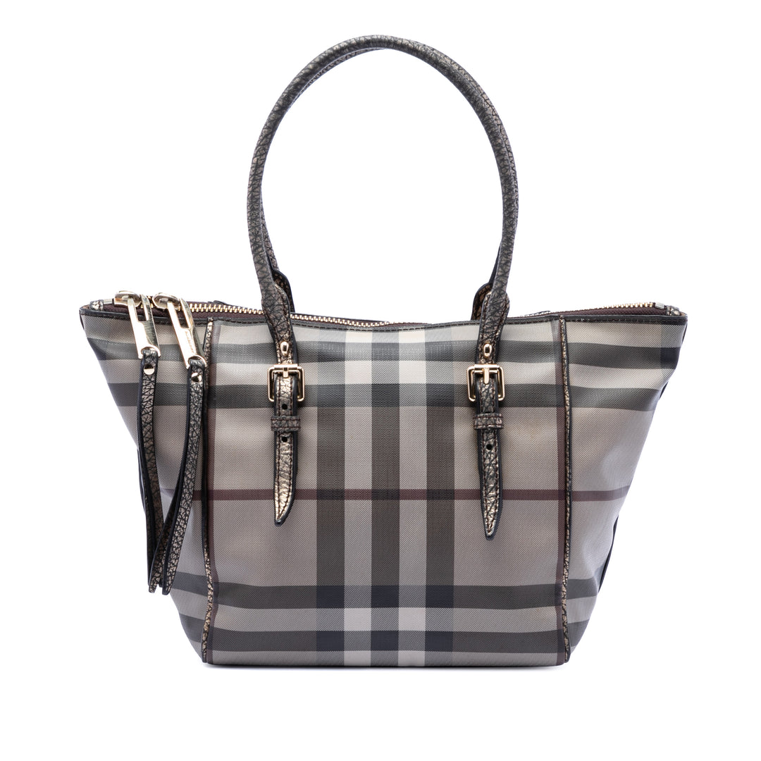 Burberry Smoke Check Salisbury Cabas Petit Toile enduite Beige – vue principale – GABY PARIS