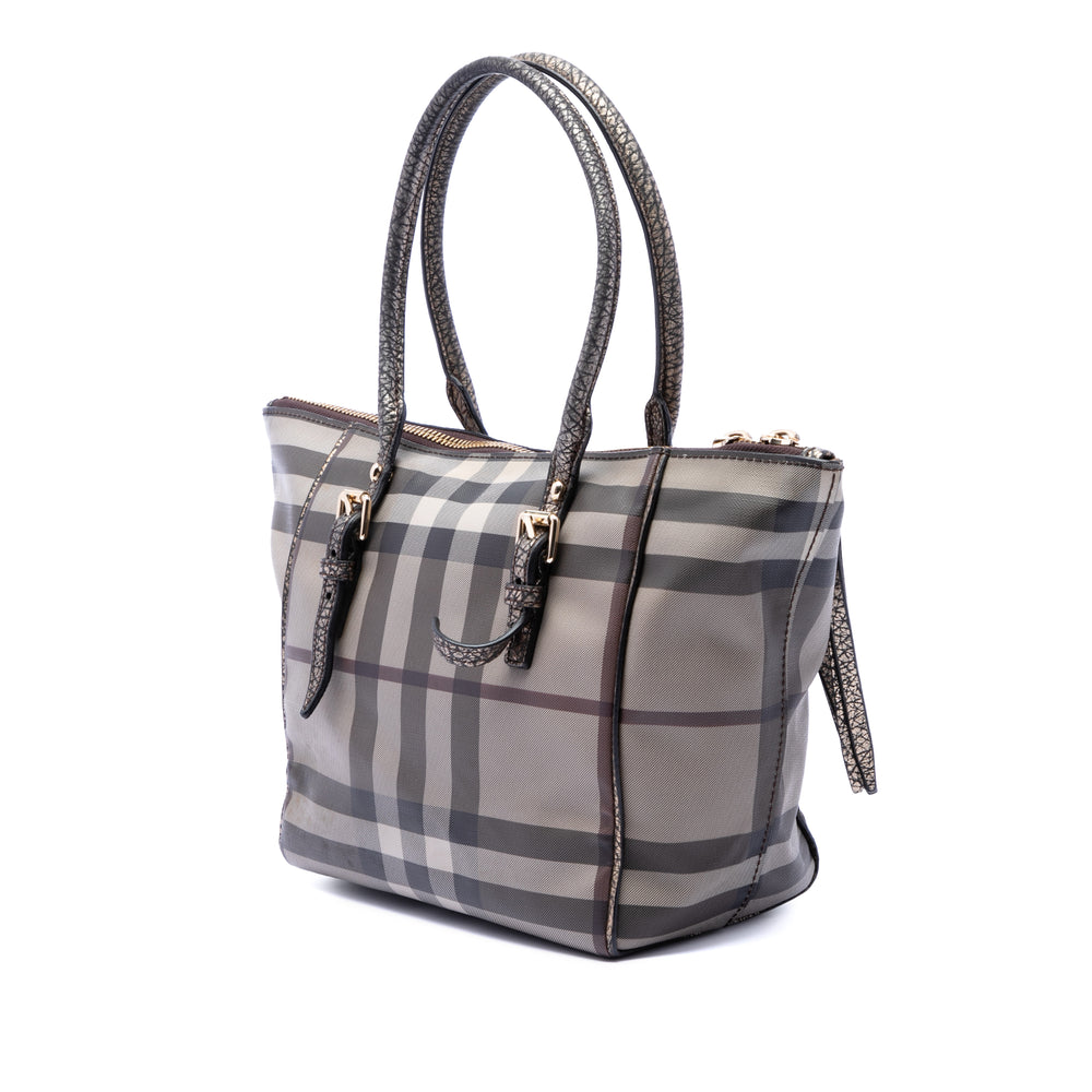 Burberry Smoke Check Salisbury Cabas Petit Toile enduite Beige – vue 2 – GABY PARIS