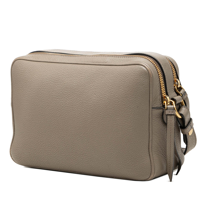 Prada Sac caméra Vitello Phenix Double Zippé Marron – vue 2 – GABY PARIS