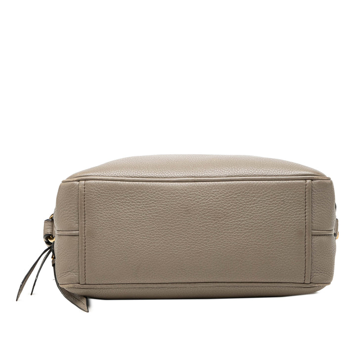 Prada Sac caméra Vitello Phenix Double Zippé Marron – vue 3 – GABY PARIS