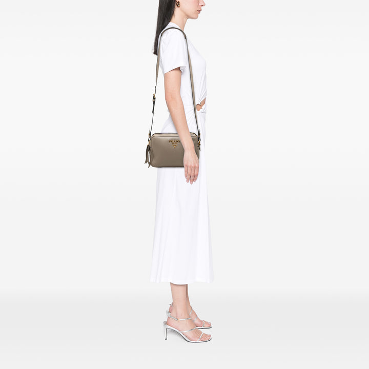 Prada Sac caméra Vitello Phenix Double Zippé Marron – vue 6 – GABY PARIS