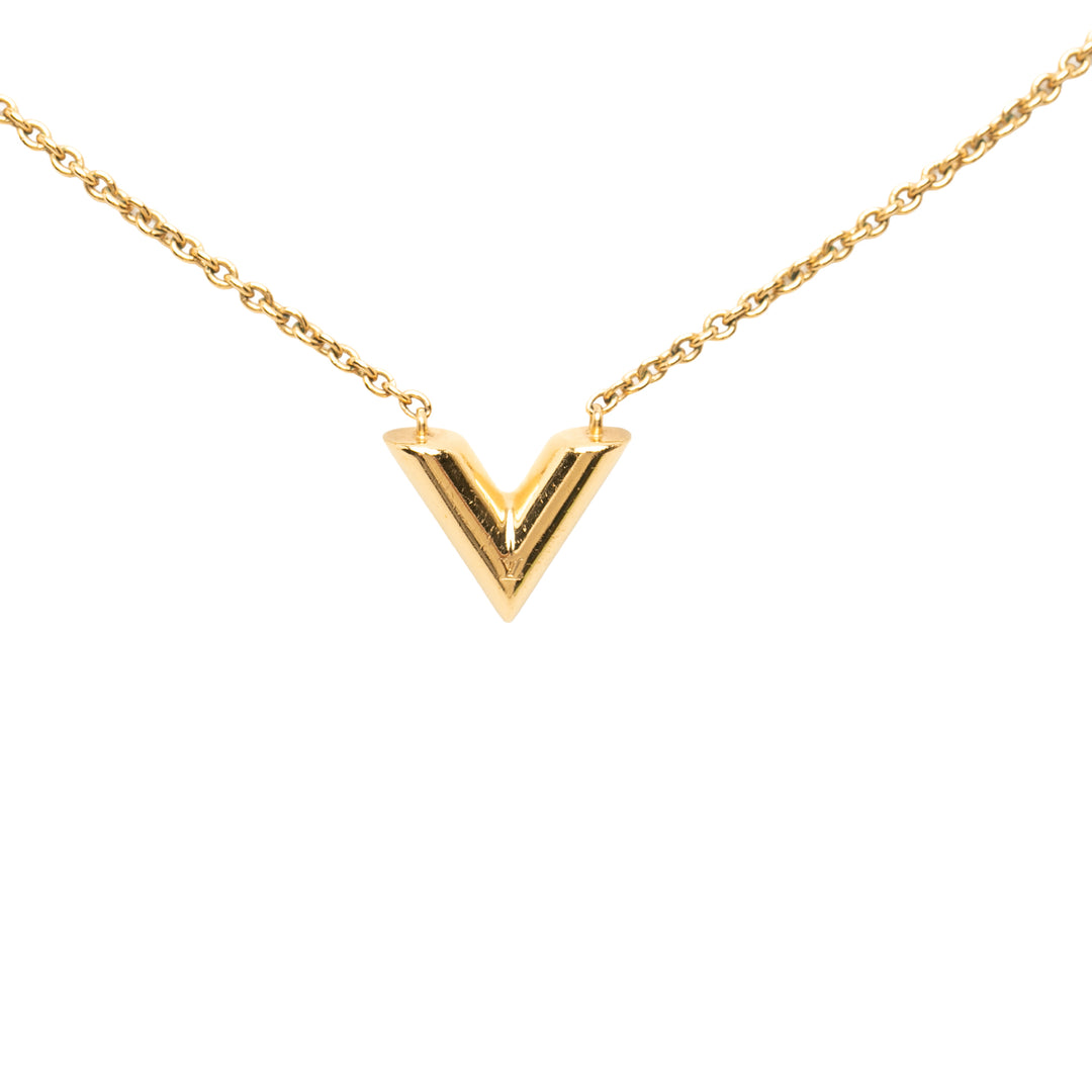 Louis Vuitton plaqué Essential V Collier Doré – vue principale – GABY PARIS