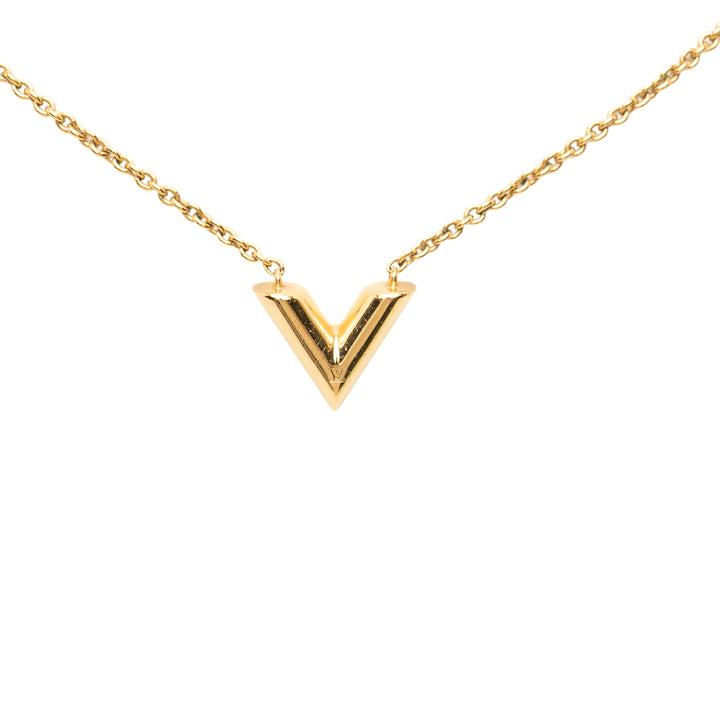 Louis Vuitton plaqué Essential V Collier Doré – vue principale – GABY PARIS