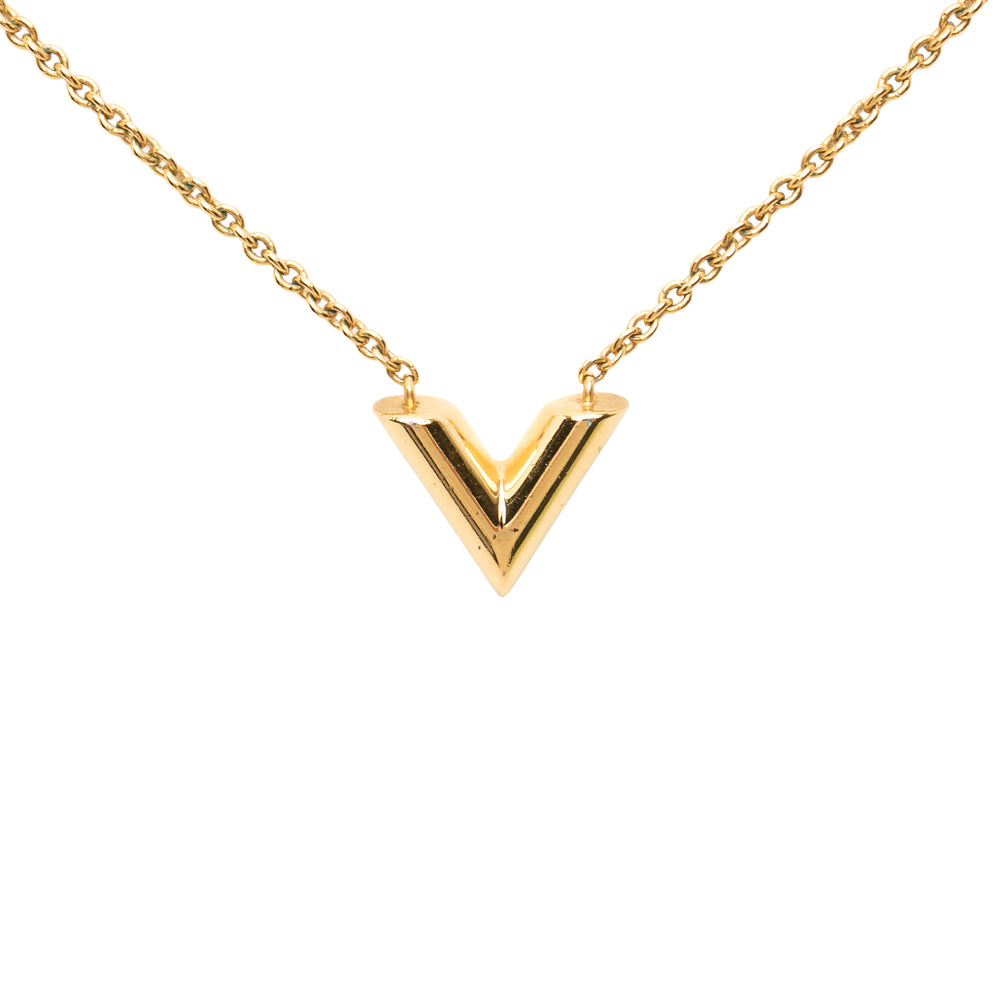 Louis Vuitton plaqué Essential V Collier Doré – vue 2 – GABY PARIS