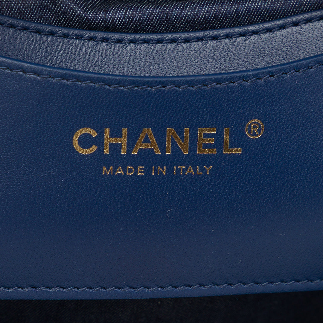 CC Elegant Chaîne Vanity Cuir d'agneau Blanc
