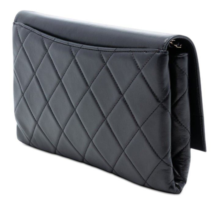 Chanel Matelassé Cuir d’agneau Retro Label Sac bandoulière