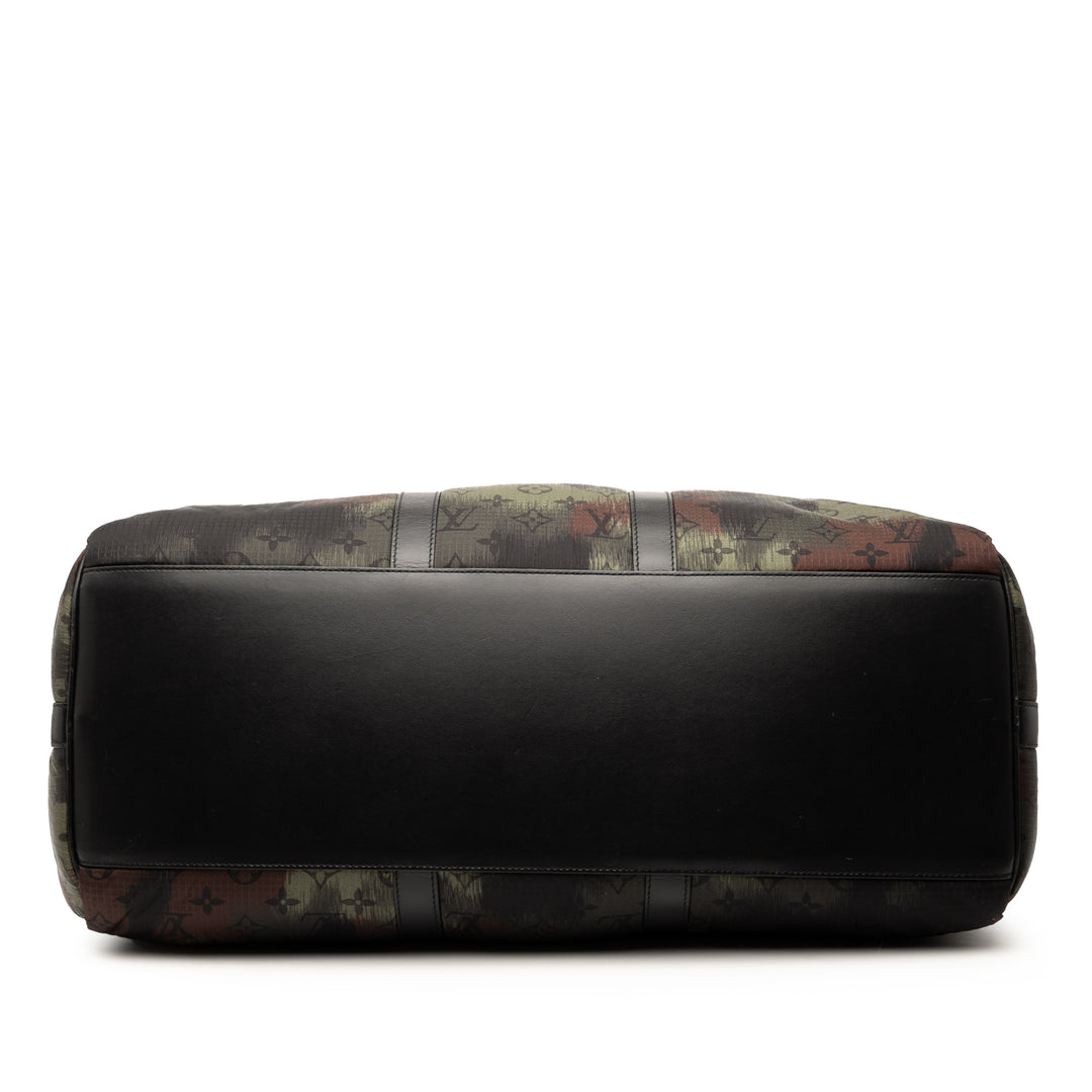 Louis Vuitton Monogram Camouflage Nylon Keepall Bandouliere 50