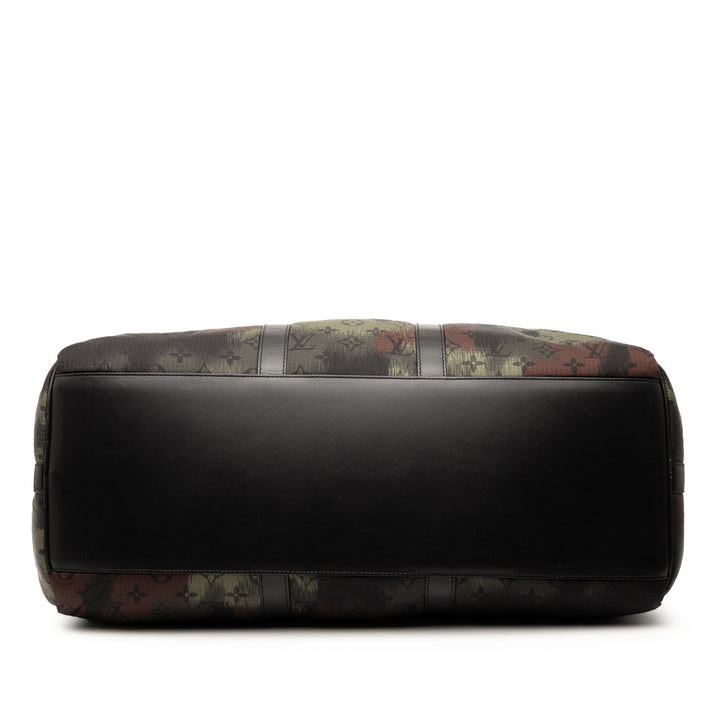 Louis Vuitton Monogram Camouflage Nylon Keepall Bandouliere 50
