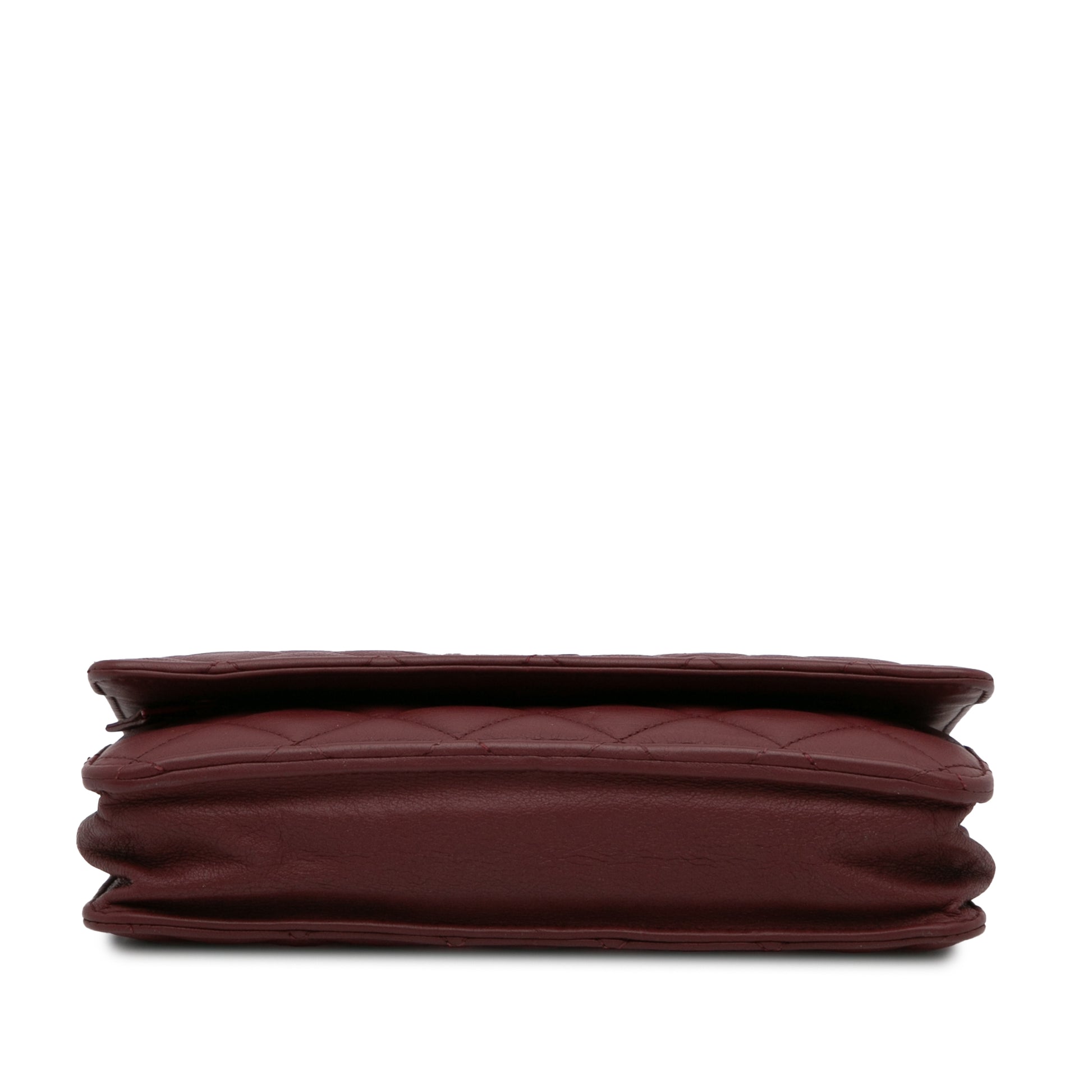 Classic Lambskin Wallet on Chain Red - Gaby Paris