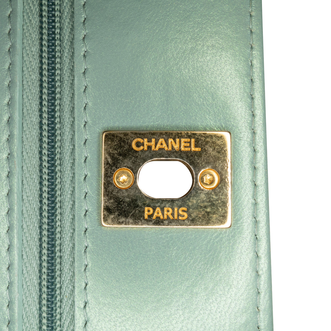 Lambskin Trendy CC Wallet On Chain Blue - Gaby Paris