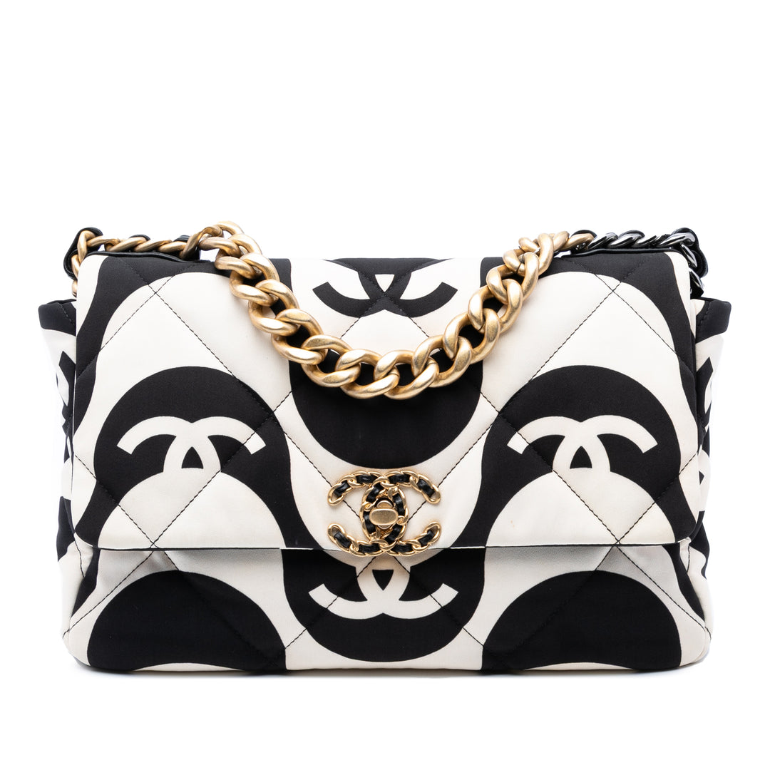 Chanel Large Printed Soie 19 à rabat