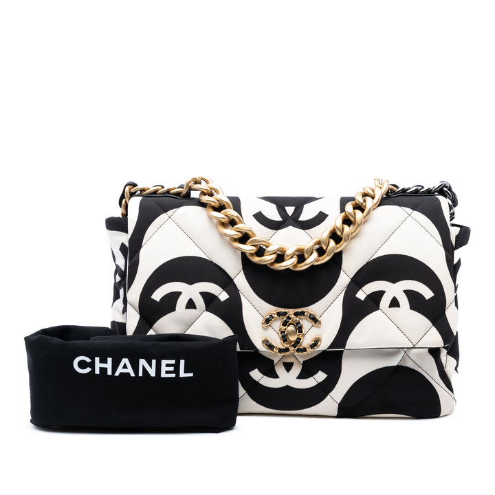 Chanel Large Printed Soie 19 à rabat