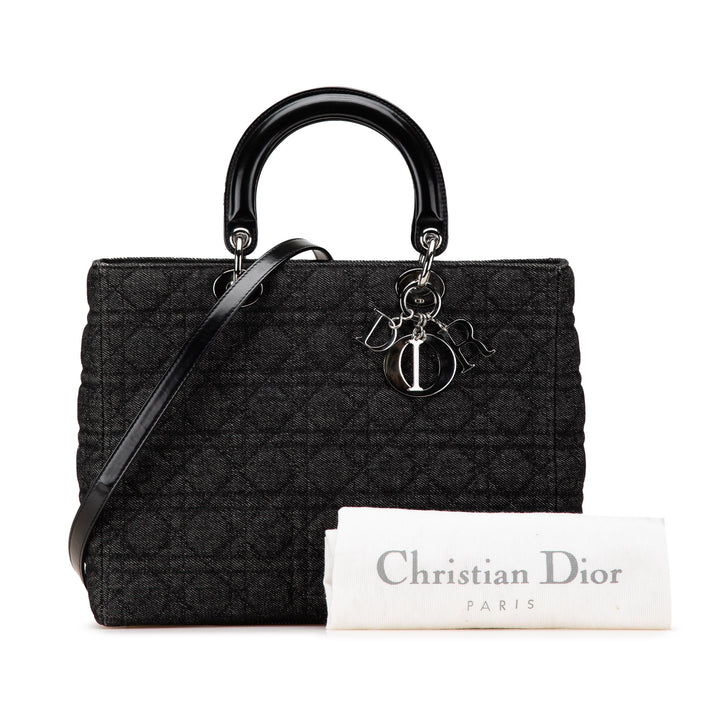 Dior Large Jean Cannage Lady Dior