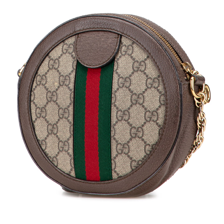 Mini GG Supreme Round Ophidia Crossbody Brown - Gaby Paris