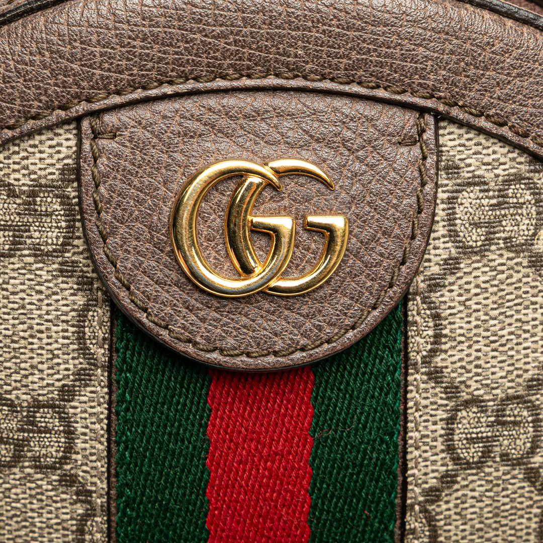Mini GG Supreme Round Ophidia Crossbody Brown - Gaby Paris