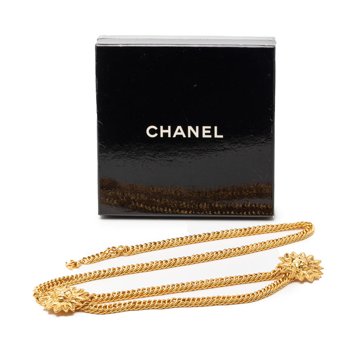 Chanel CC plaqué Double Sun Chaîne Link Ceinture Doré – vue 5 – GABY PARIS