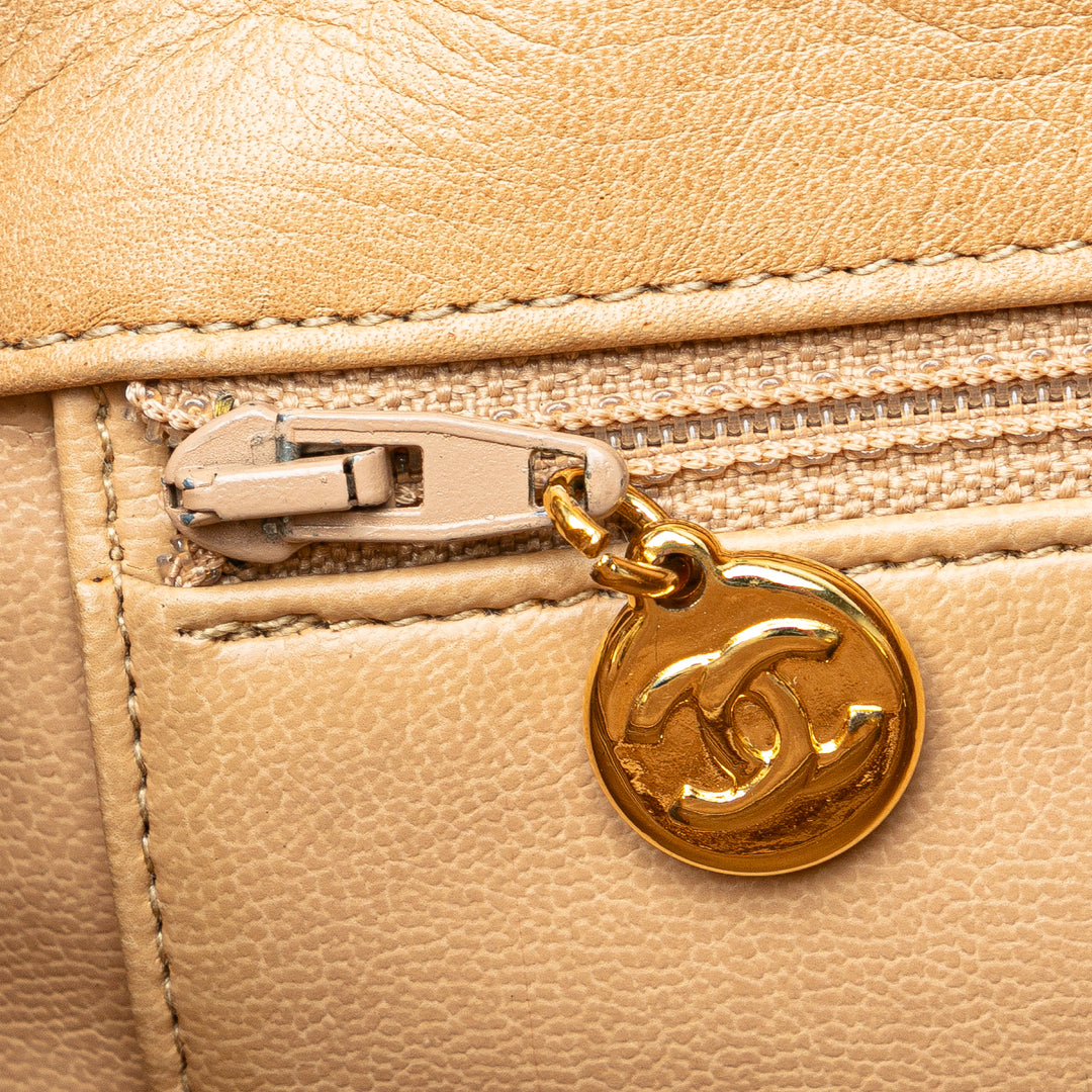 Quilted Lambskin Shoulder Bag Brown - Gaby Paris