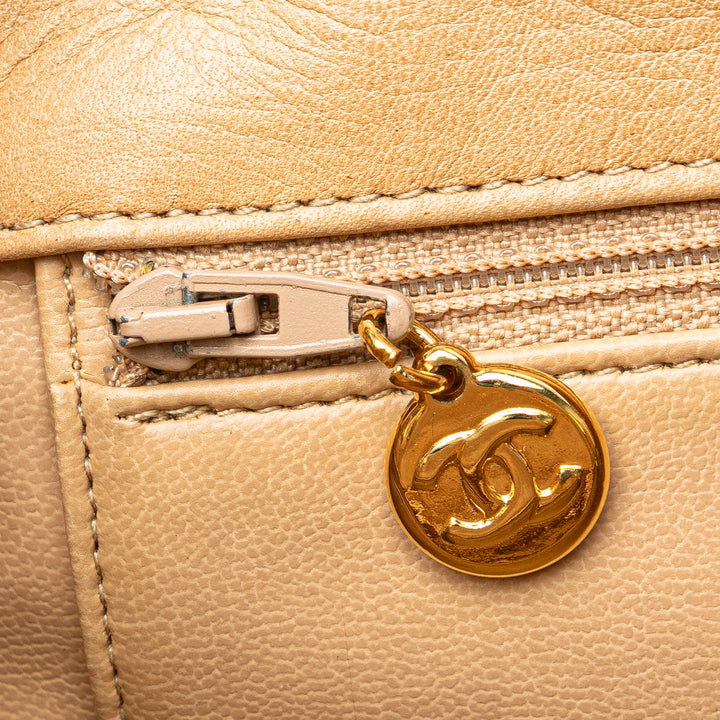 Quilted Lambskin Shoulder Bag Brown - Gaby Paris