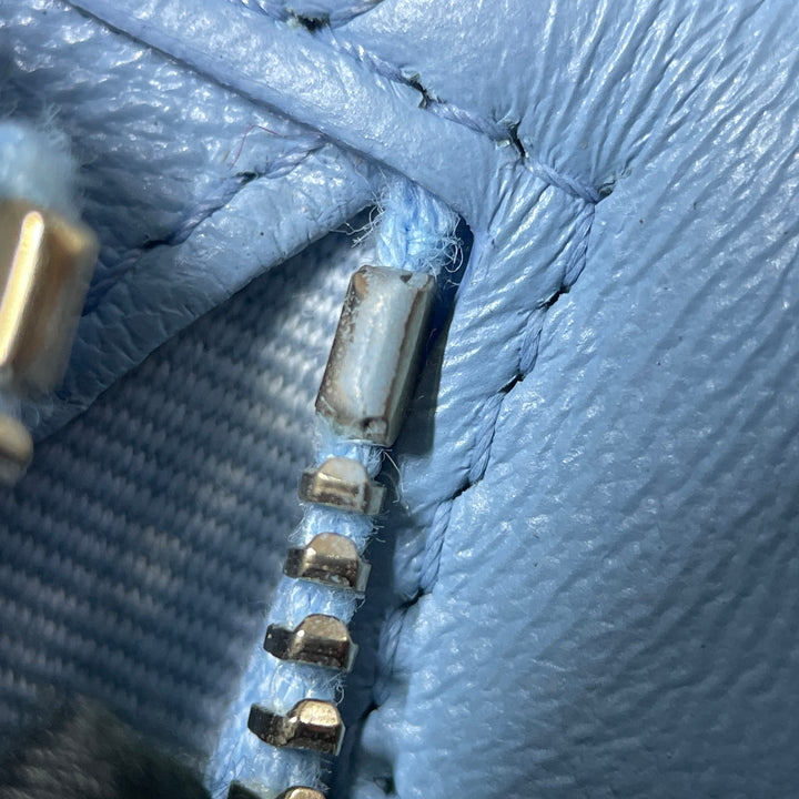 Quilted Lambskin Candy Chain Wallet Blue - Gaby Paris
