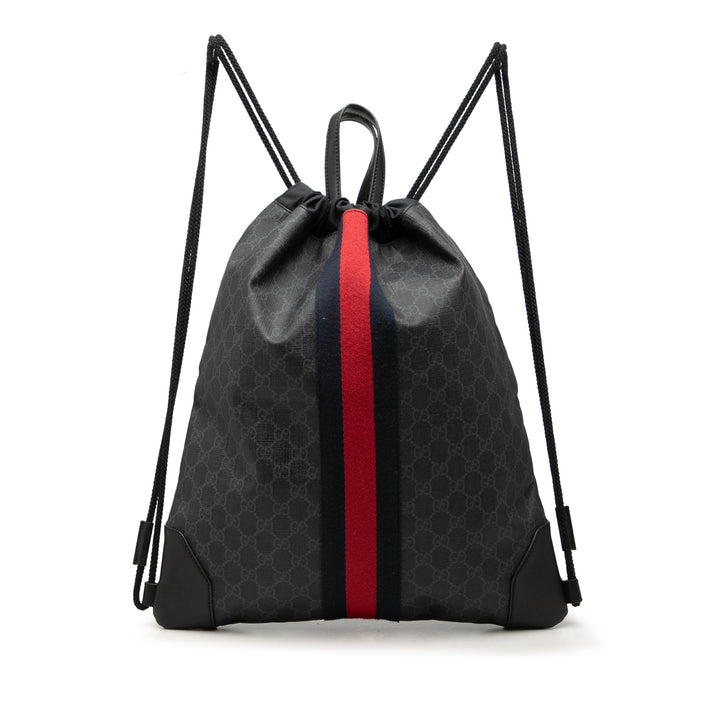 Web Sac à dos à cordon GG Supreme Noir