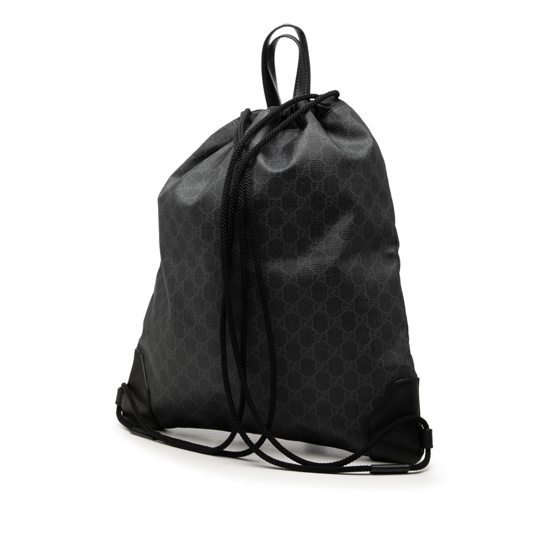 Web Sac à dos à cordon GG Supreme Noir