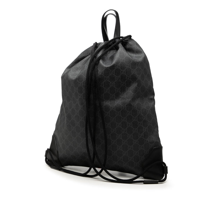 Web Sac à dos à cordon GG Supreme Noir