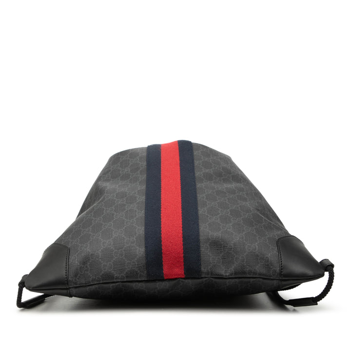 Web Sac à dos à cordon GG Supreme Noir