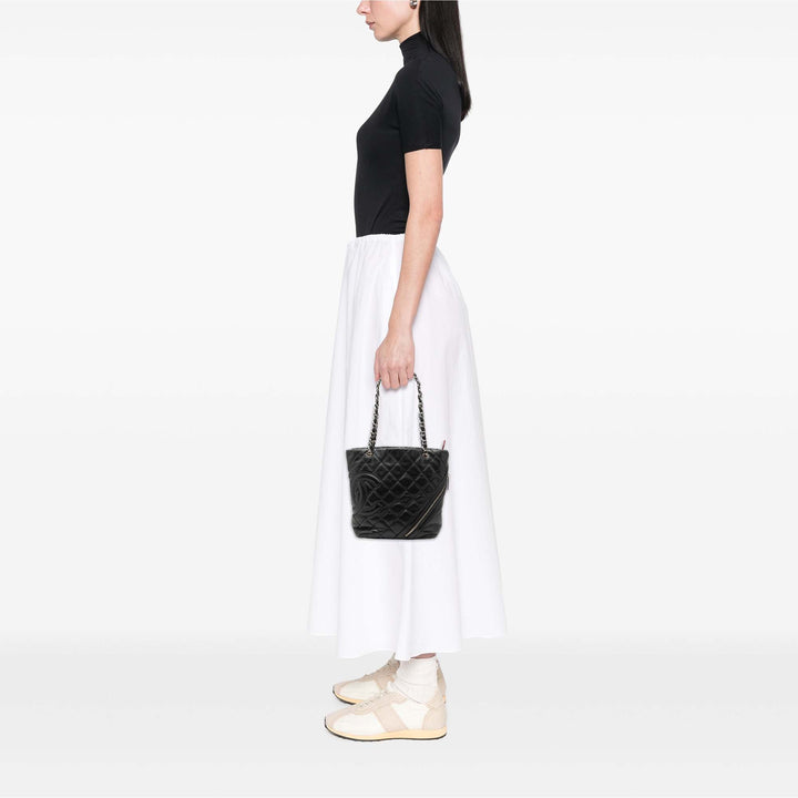 Chanel Small Matelassé vieilli Cuir de veau Cotton Club Cabas