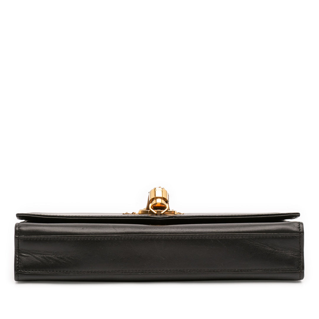 Saint Laurent Medium Smooth Cuir de veau Classic Monogram Kate Pompon Sac porté croisé