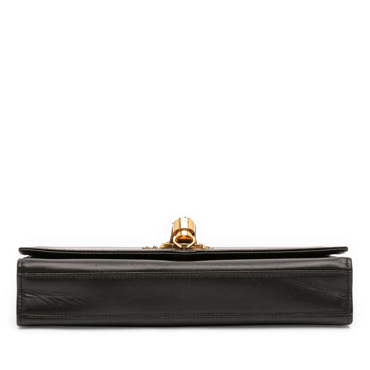 Saint Laurent Medium Smooth Cuir de veau Classic Monogram Kate Pompon Sac porté croisé