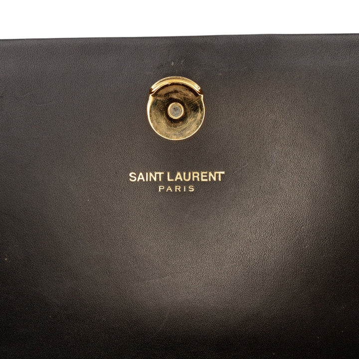 Saint Laurent Medium Smooth Cuir de veau Classic Monogram Kate Pompon Sac porté croisé