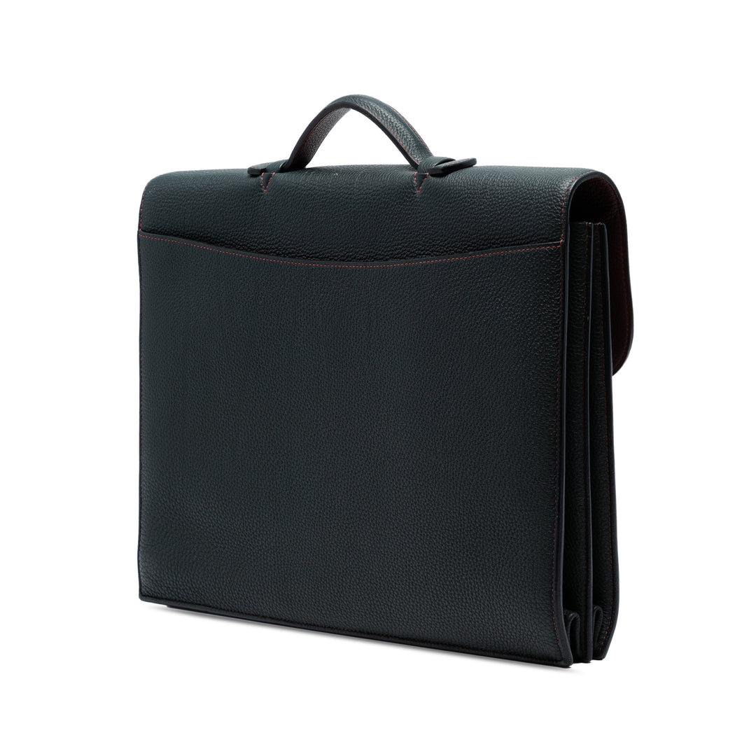 Hermès Togo Sac A Depeches Verso 38 Noir