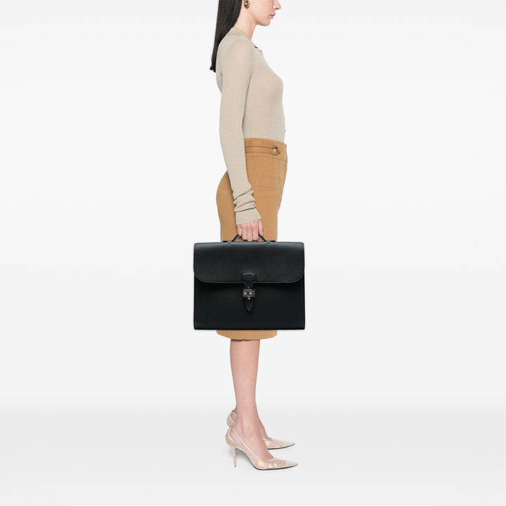 Hermès Togo Sac A Depeches Verso 38 Noir