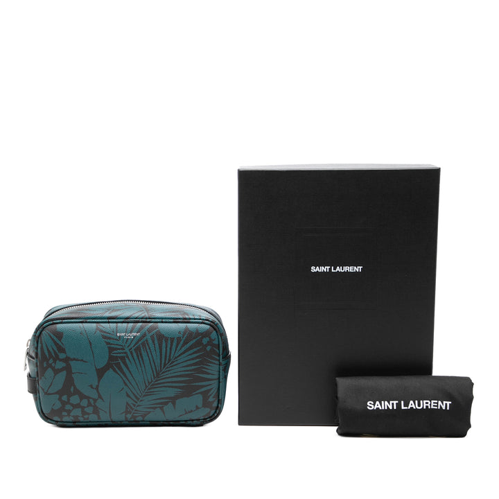 Grain De Poudre Tropical Palm Pochette Bleu