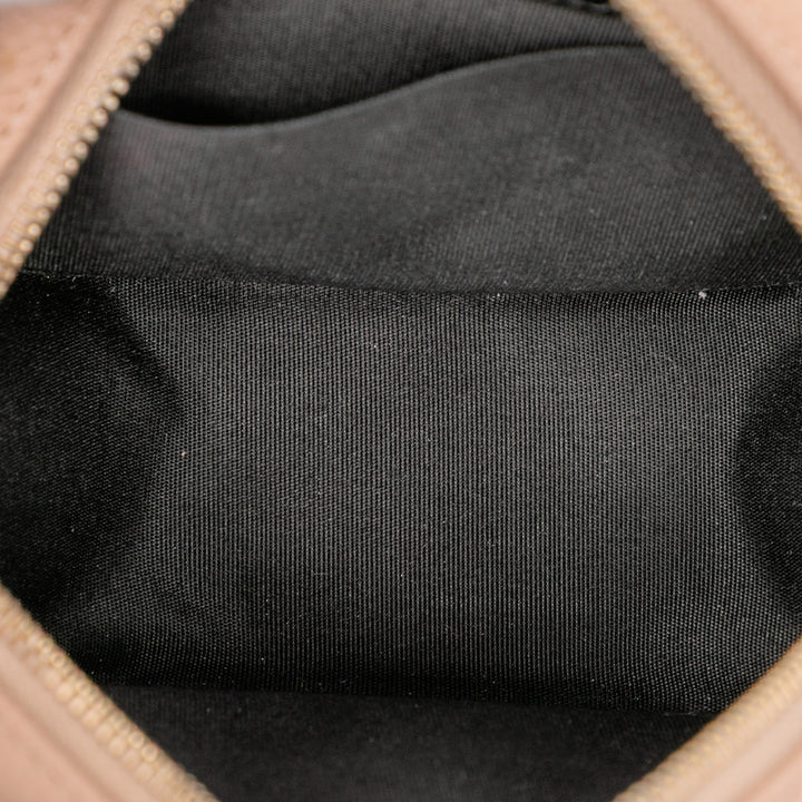 Chanel Caviar CC Filigree Round Sac porté croisé Marron