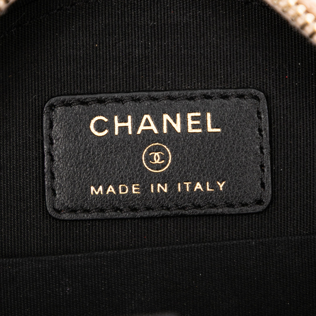 Chanel Caviar CC Filigree Round Sac porté croisé Marron