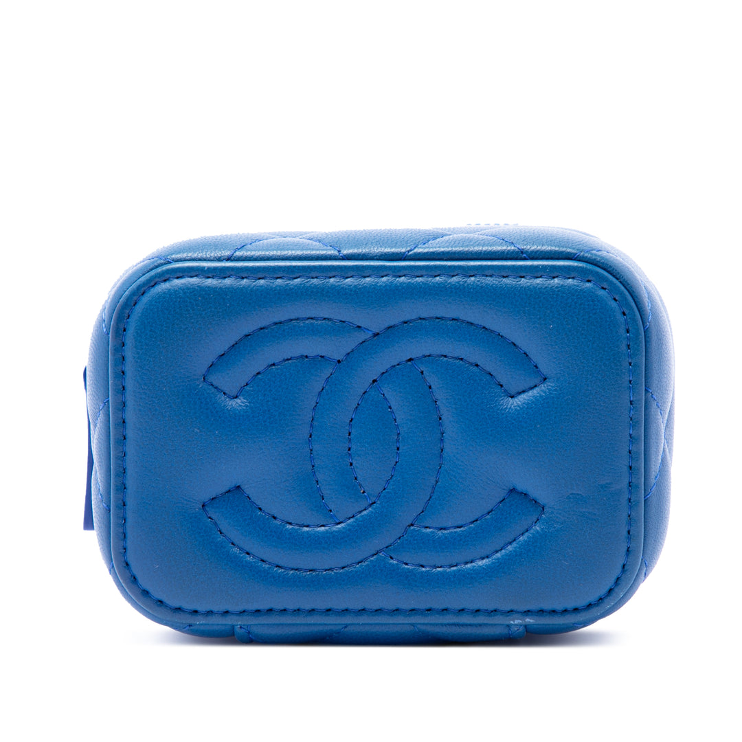 Chanel Mini Matelassé Cuir d’agneau Perle Crush Vanity avec chaîne