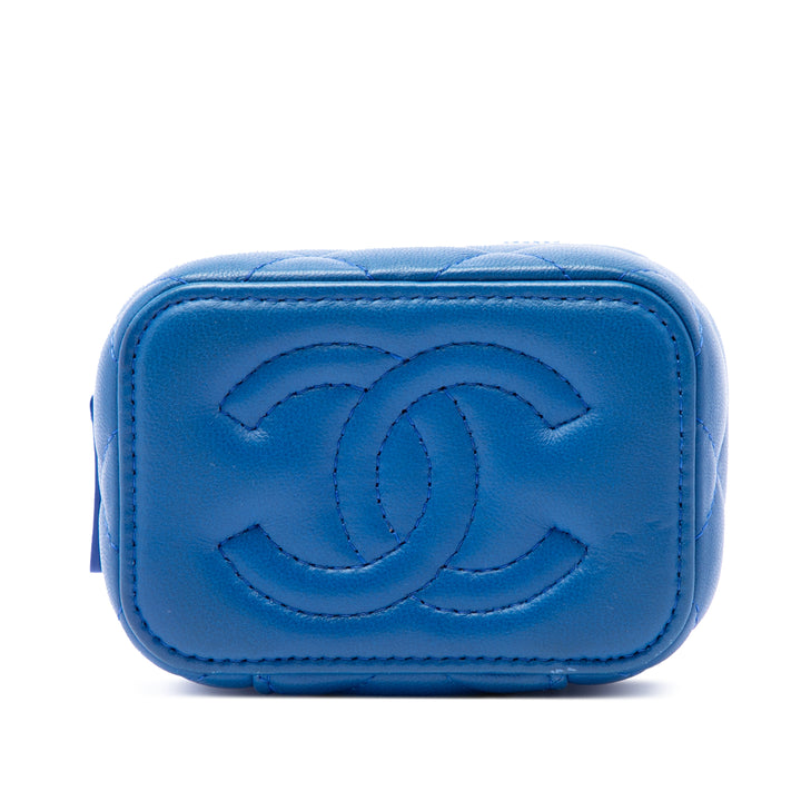 Chanel Mini Matelassé Cuir d’agneau Perle Crush Vanity avec chaîne