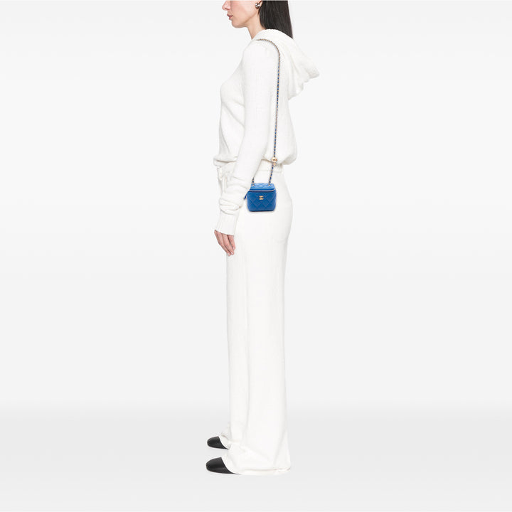 Chanel Mini Matelassé Cuir d’agneau Perle Crush Vanity avec chaîne