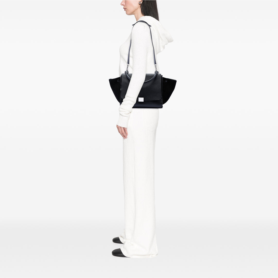 Celine Medium Drummed Cuir de veau et Daim Trapeze Sac
