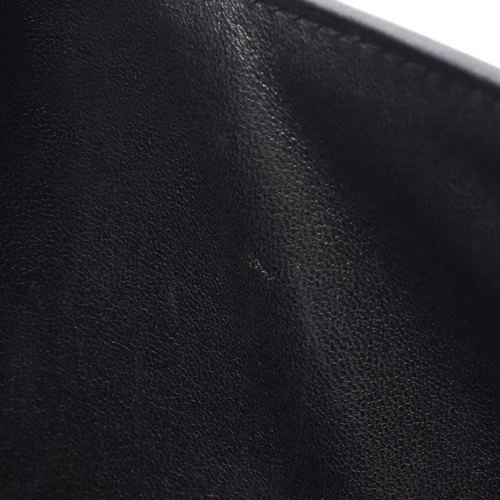 Box Calf Double H Shoulder Bag Black - Gaby Paris