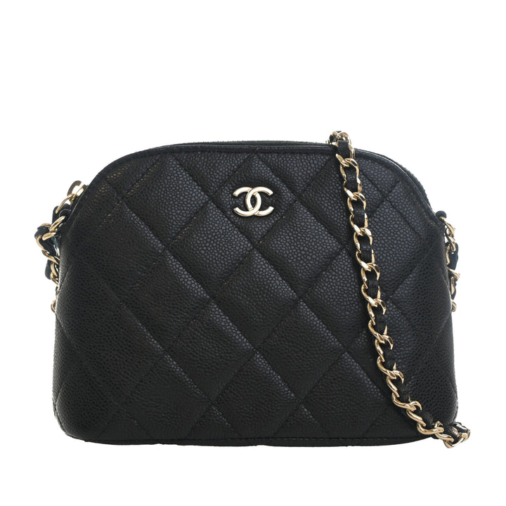 Chanel Mini CC Matelassé Caviar Dome Pochette avec chaîne
