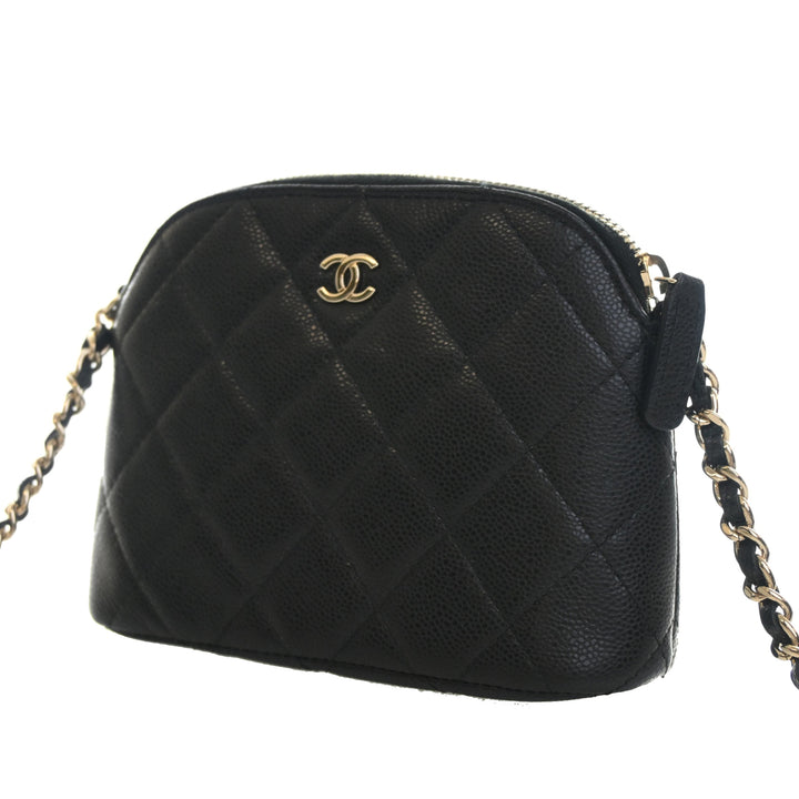 Chanel Mini CC Matelassé Caviar Dome Pochette avec chaîne