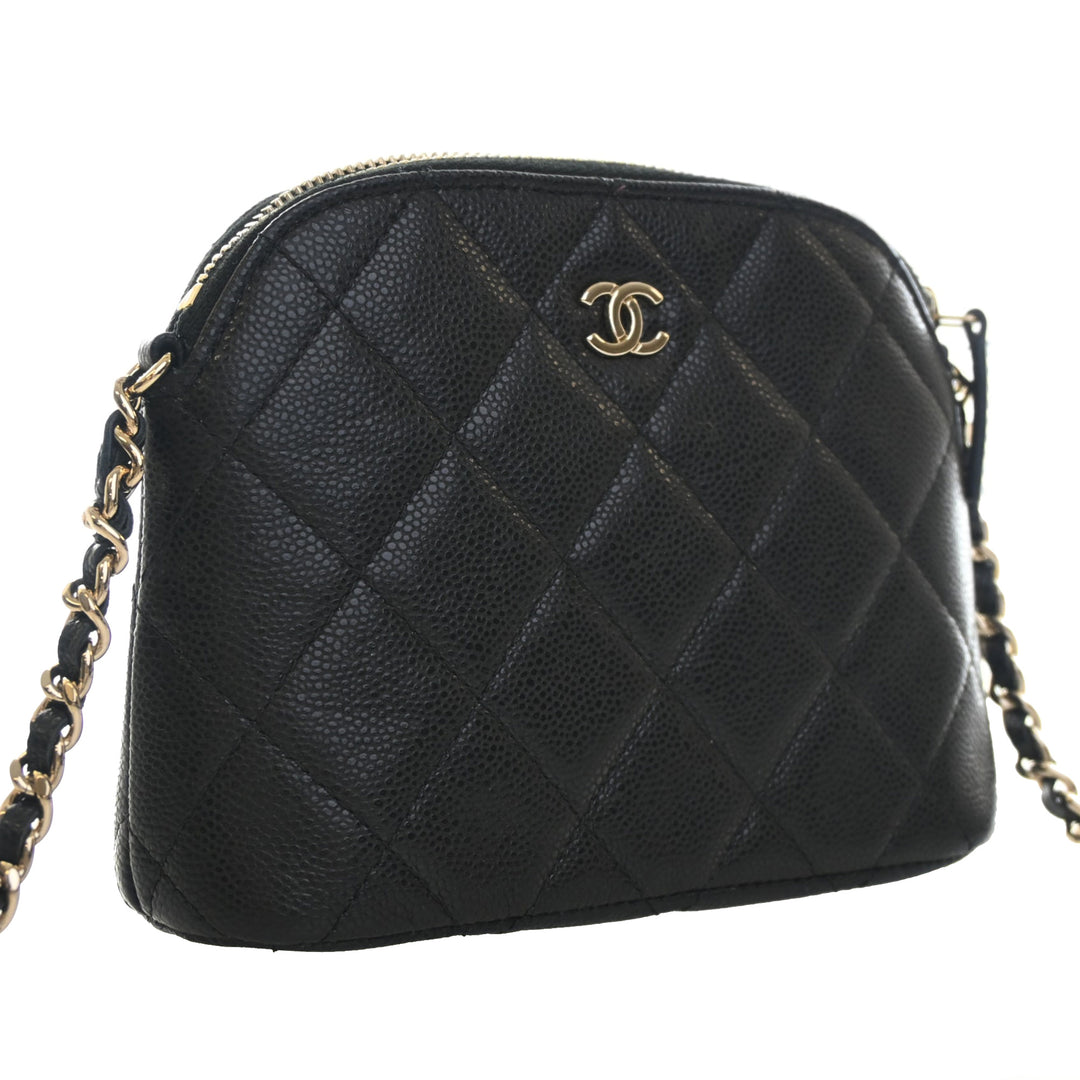 Chanel Mini CC Matelassé Caviar Dome Pochette avec chaîne