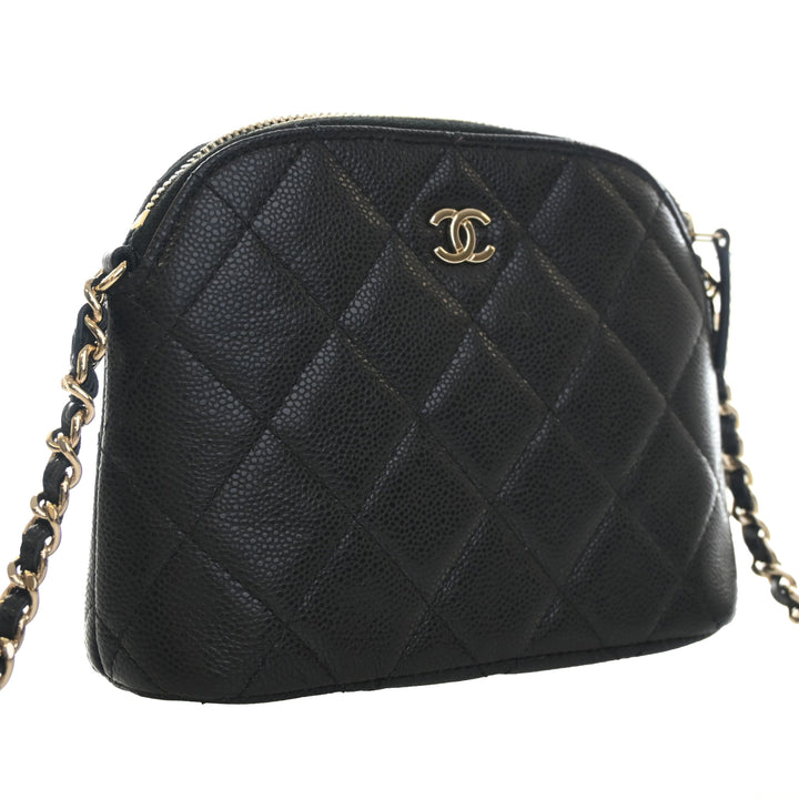 Chanel Mini CC Matelassé Caviar Dome Pochette avec chaîne