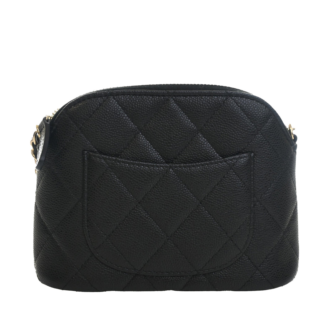 Chanel Mini CC Matelassé Caviar Dome Pochette avec chaîne