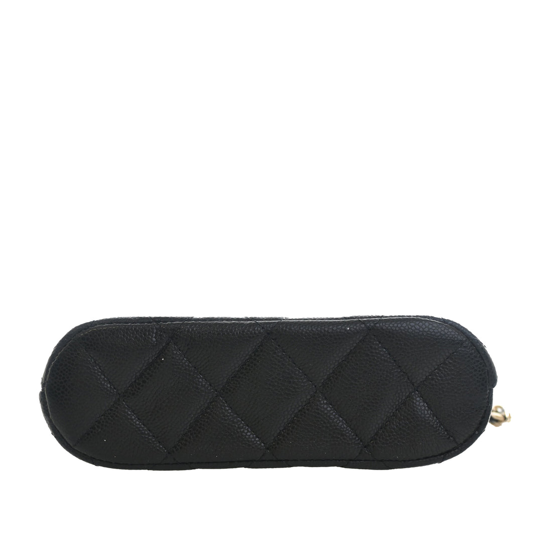 Chanel Mini CC Matelassé Caviar Dome Pochette avec chaîne