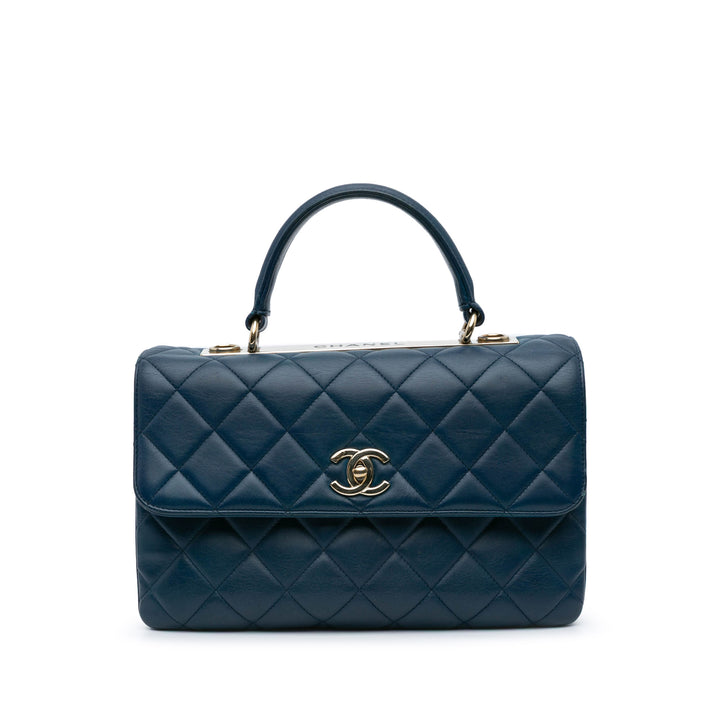 Medium Lambskin Trendy CC Flap Blue - Gaby Paris