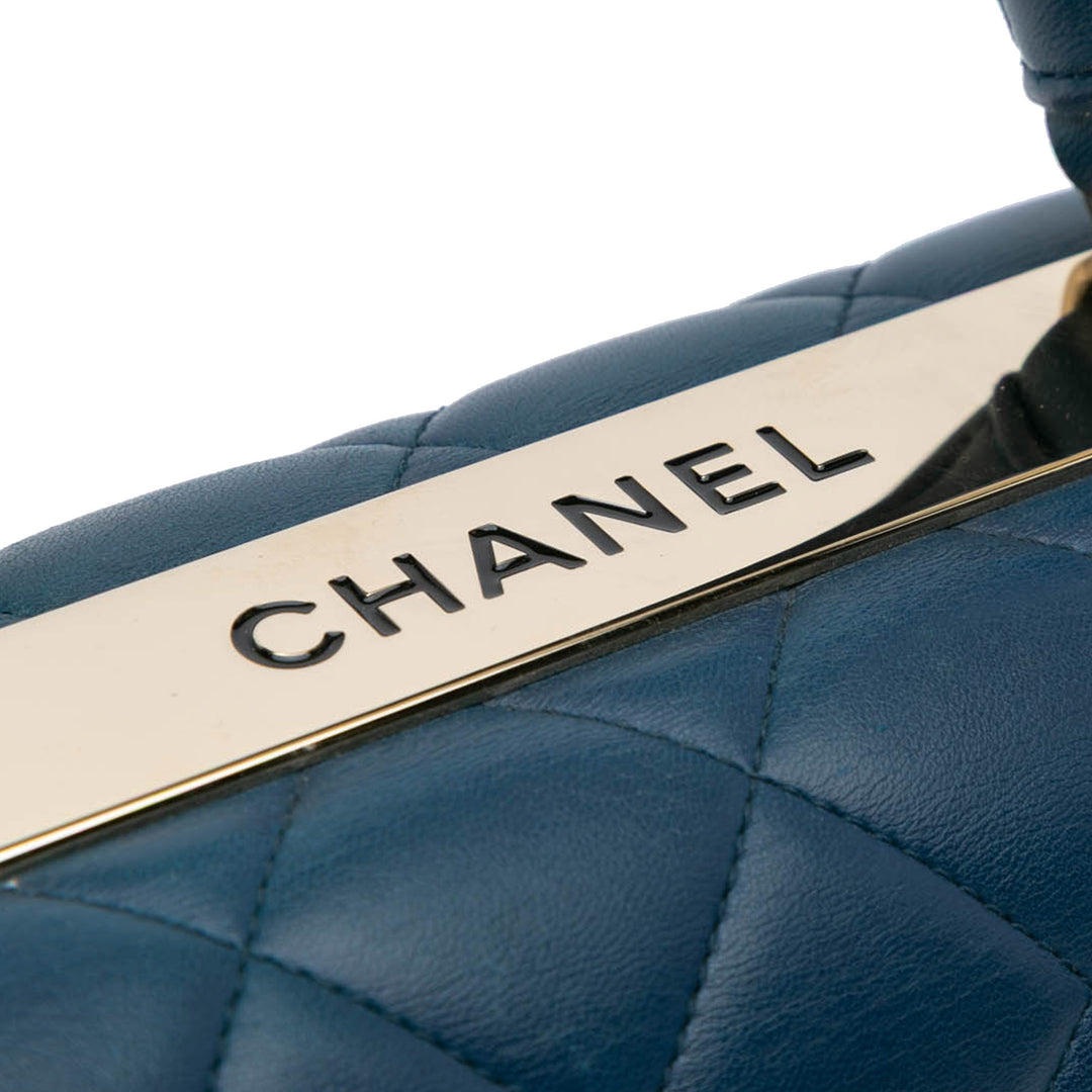 Medium Lambskin Trendy CC Flap Blue - Gaby Paris